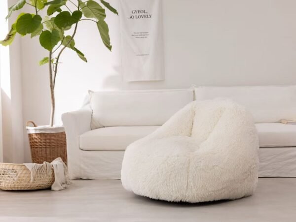 Luxury Faux Fur Bean Bag Chair | Soft Plush Lounge Seat for Living Room, Bedroom & Gaming