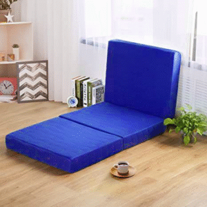 Relax Comfort Foldable Floor Mattress Water Proof 180*60*5cm Compressed Memory Foam - Portable Guest Bed for Home, Travel & Camping - Space-Saving, Comfortable & Easy to Store - Blue