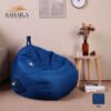 Large Bean Bag 120×80 – Washable Linen with Side Pocket