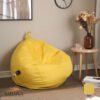 Large Bean Bag 120×80 – Washable Linen with Side Pocket
