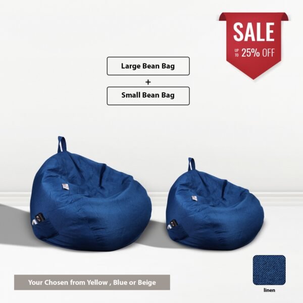 Large and small Linen Bean Bag Bundle