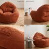 Fabric Bean Bag Chair | 65 cm Back Height, 75×80 cm Base | Comfortable Lounge & Gaming Seat