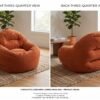 Fabric Bean Bag Chair | 65 cm Back Height, 75×80 cm Base | Comfortable Lounge & Gaming Seat