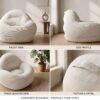 Fabric Bean Bag Chair | 65 cm Back Height, 75×80 cm Base | Comfortable Lounge & Gaming Seat