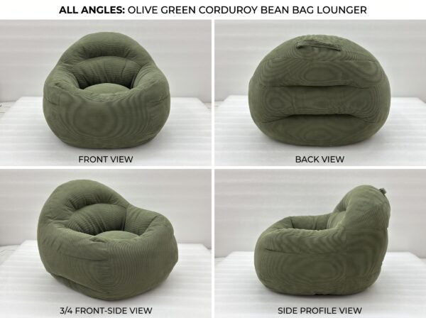 Fabric Bean Bag Chair | 65 cm Back Height, 75×80 cm Base | Comfortable Lounge & Gaming Seat